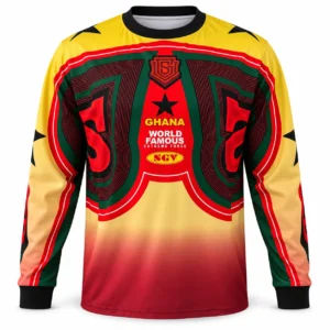 Ghana Long Sleeve Yellow Red Front